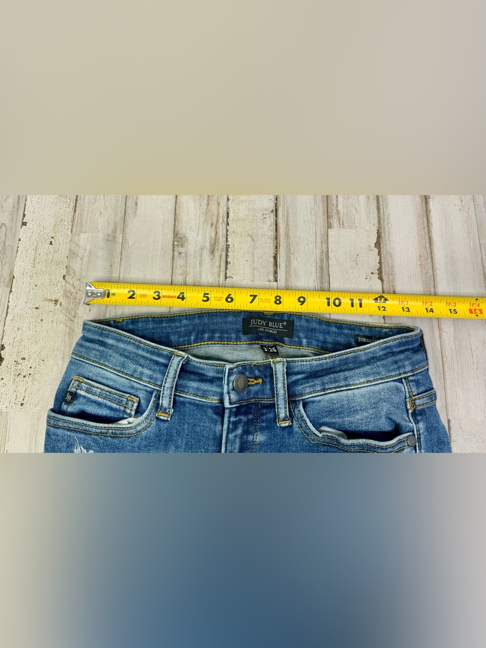 Judy Blue Jeans Womens 3/26 Blue Mid Rise Straight Fit - Picture 6 of 12